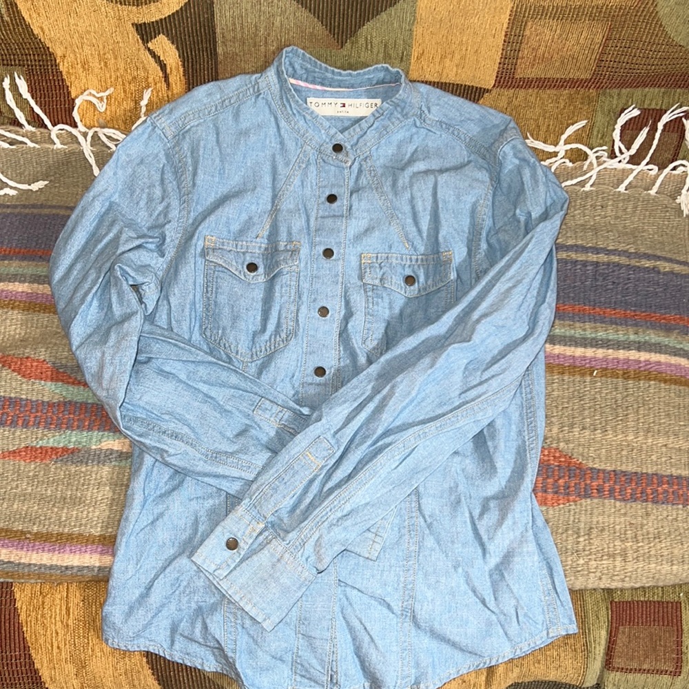 Tommy Hilfiger Petite Denim Button Down Shirt for Women